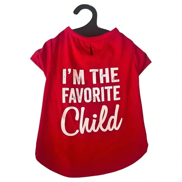 (NWOT) Bond & Co. "I'm The Favorite Child" Red T-Shirt Dog Tee – Medium - Picture 2 of 5